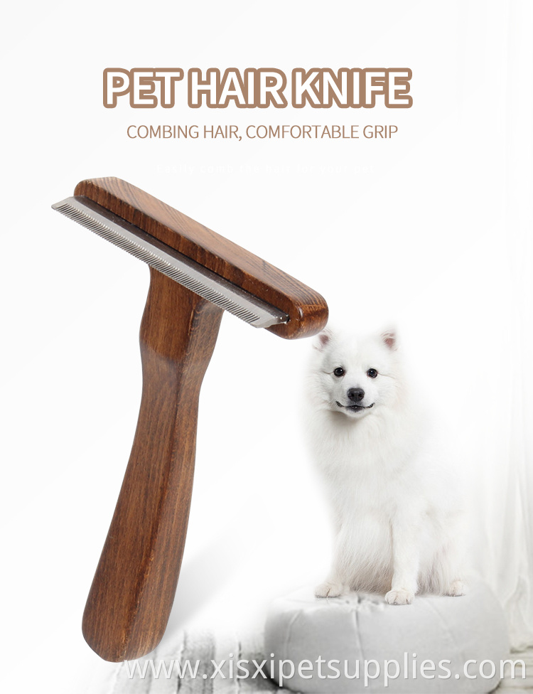 Factory Wholesale Upscale Wooden Pet Deshedding Brush Comb Deshedding Tool Dog Hair Brush